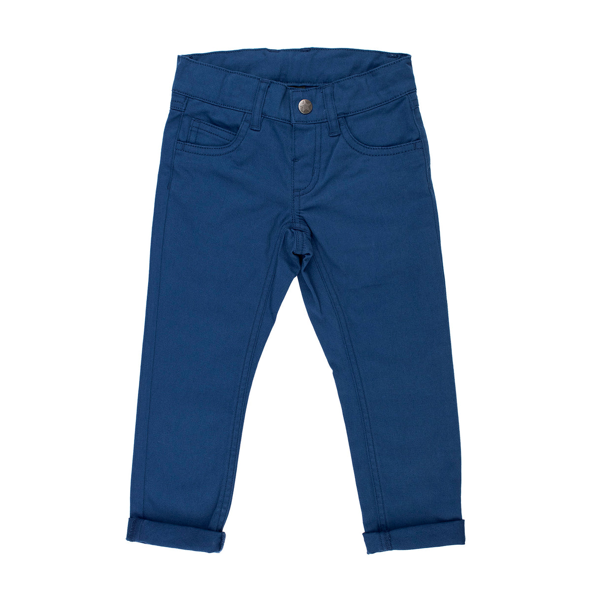 Pantaloni slim din twill elastic – Navy