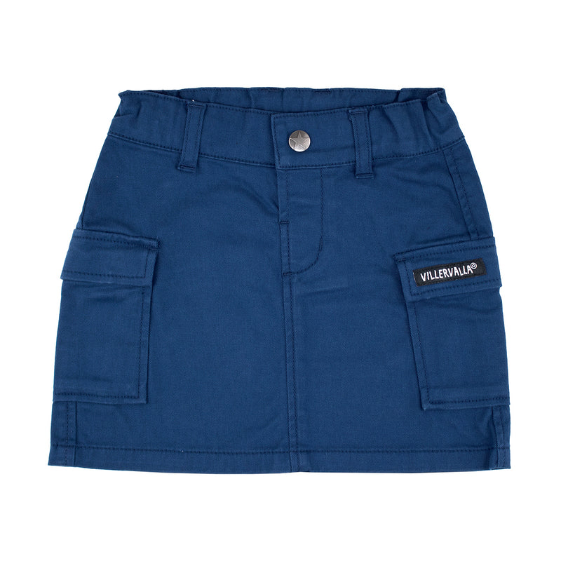 Fustă cargo din twill elastic – Navy