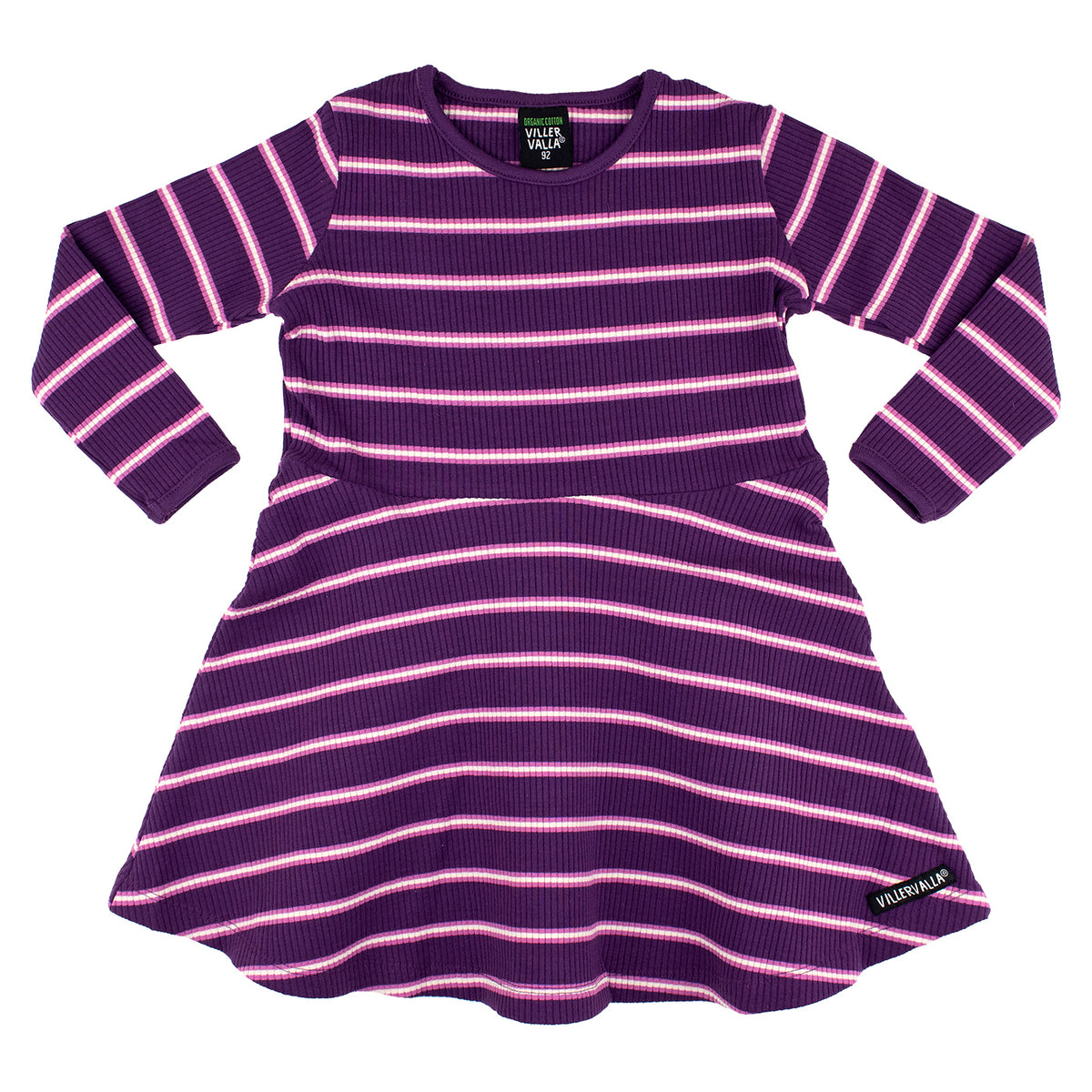 Rochie reiată cu dungi – Grape/Magnolia