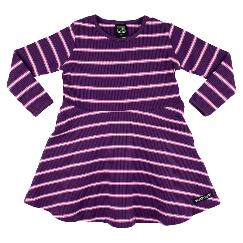 Rochie reiată cu dungi – Grape/Magnolia