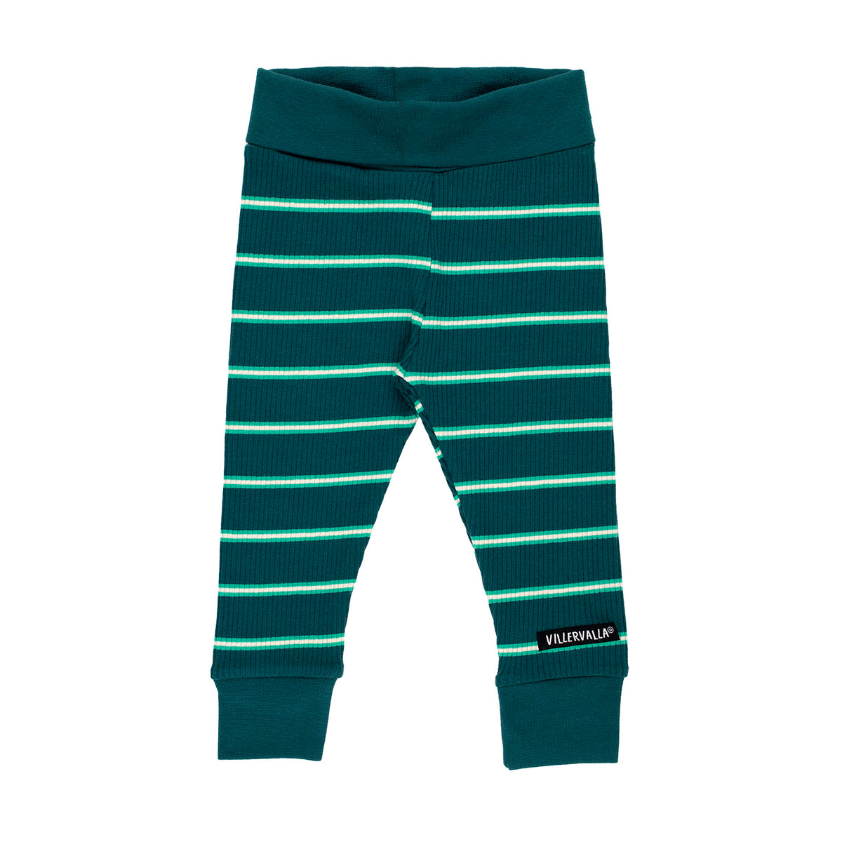 Pantaloni reiați cu dungi – Cypress/Verdant