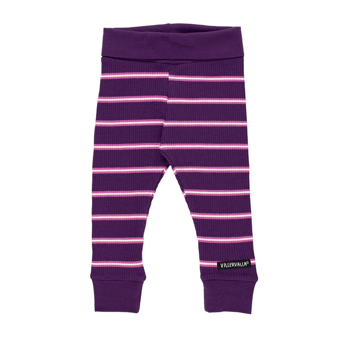Pantaloni reiați cu dungi – Grape/Magnolia