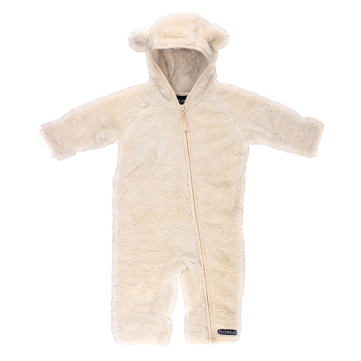 Salopetă din blăniță cu urechiușe – Light Beige
