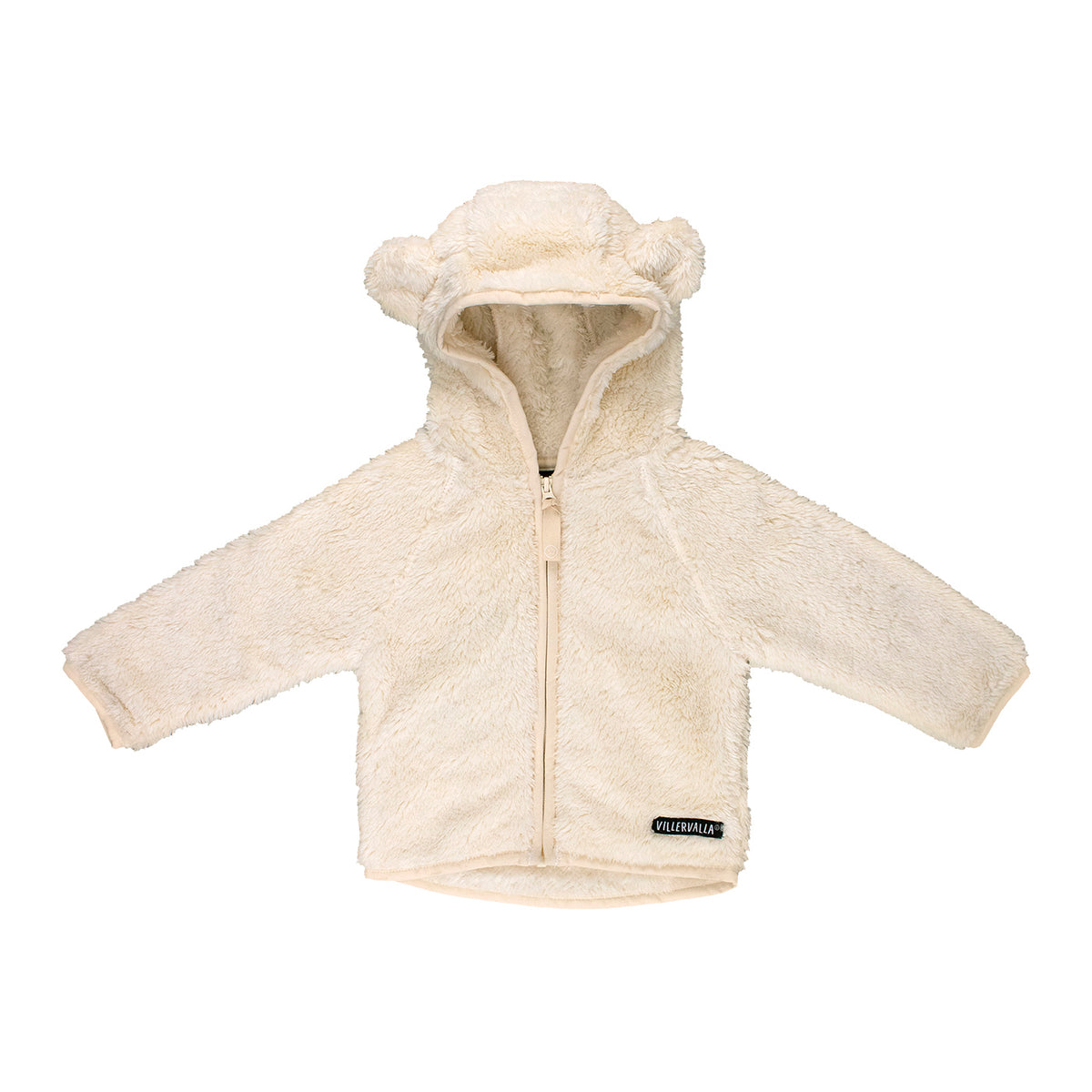 Jachetă din blăniță cu urechiușe – Light Beige
